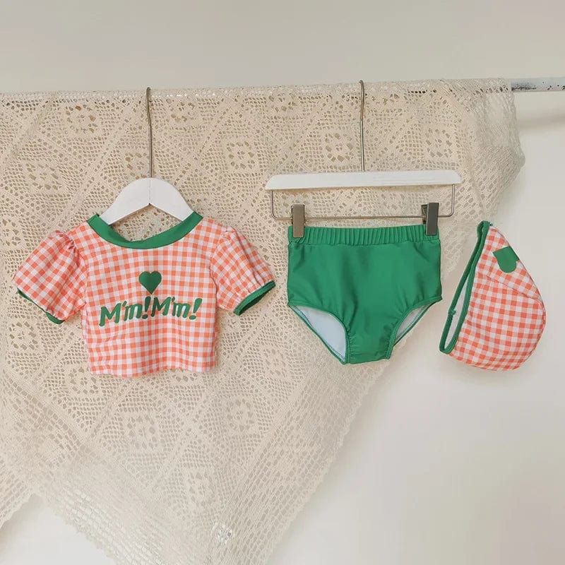 orange / 2XL 125-135cm Two Piece Swimsuit Cap C