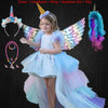 D / 2-3T Unicorn Dress with Long Tail + Wings Wi