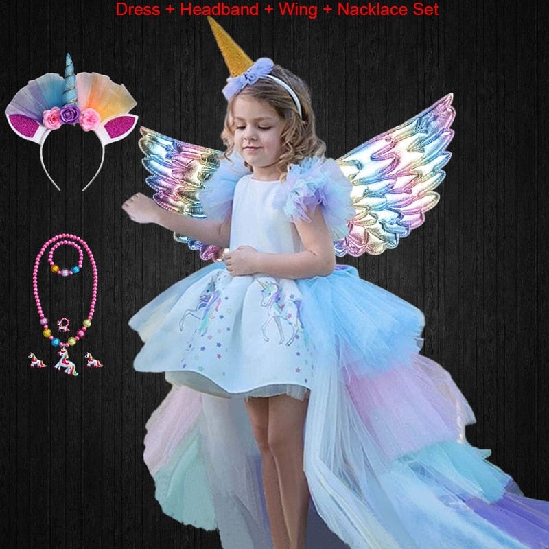 Set 03 / (2-3)T Unicorn Dress with Long Tail + Wings Wi