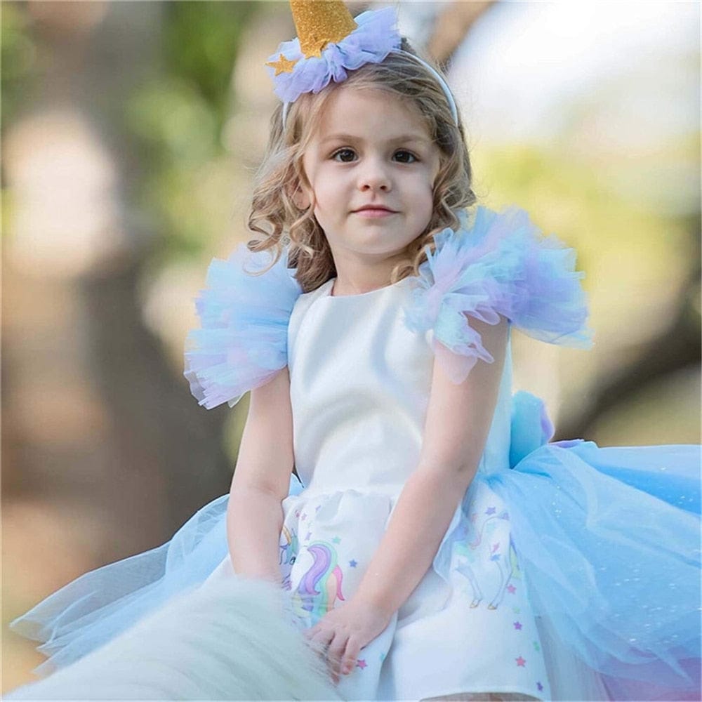 Unicorn Dress with Long Tail + Wings Wi