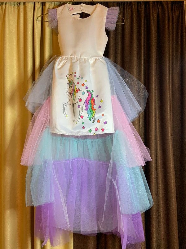 Unicorn Dress with Long Tail + Wings Wi