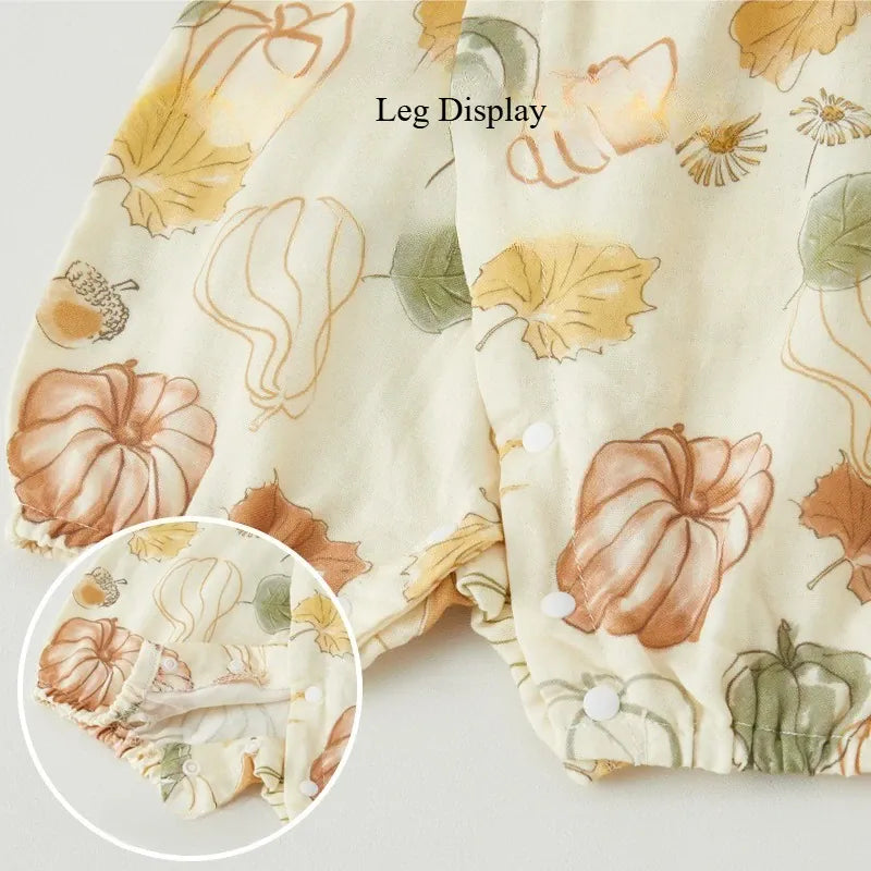 Unisex Baby Bamboo Fiber Cute Printed Short Sleeve Breathable Summer Onesie