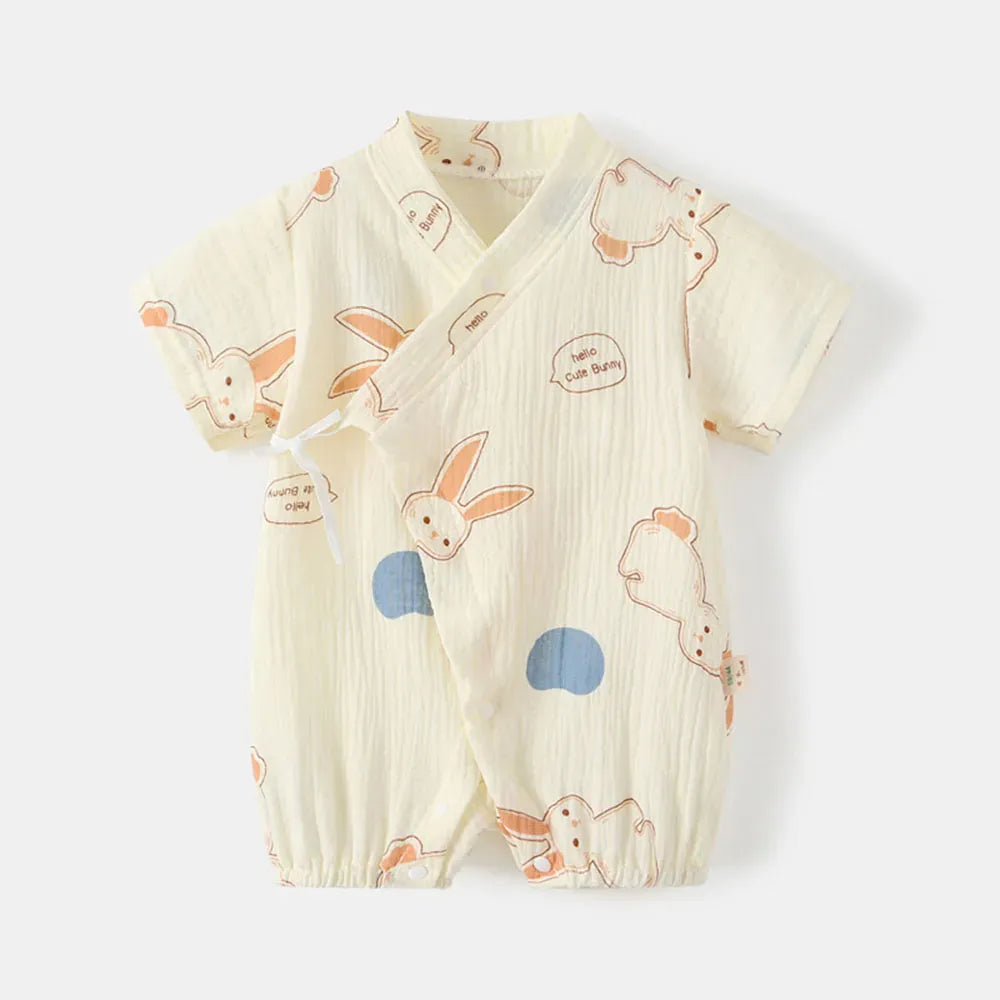 Rabbit / 0-3M Unisex Baby Soft Cotton Printed Short Sleeve Bodysuit One-Piece