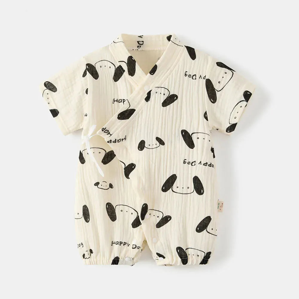 Dog / 0-3M Unisex Baby Soft Cotton Printed Short Sleeve Bodysuit One-Piece