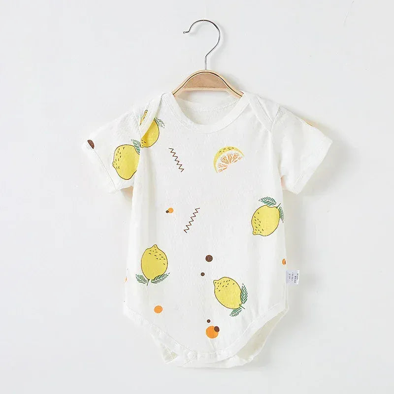 Lime Print / 0-3M Unisex Baby Summer Romper