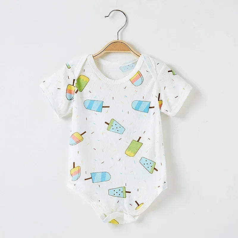 Pineapple Print / 0-3M Unisex Baby Summer Romper