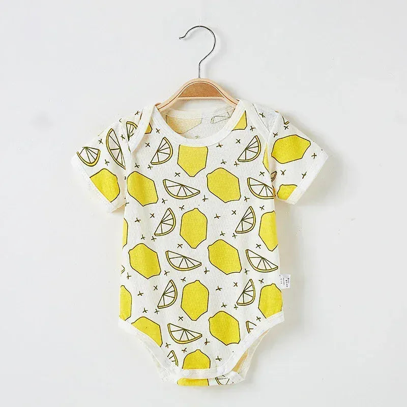 Lemon Print / 0-3M Unisex Baby Summer Romper
