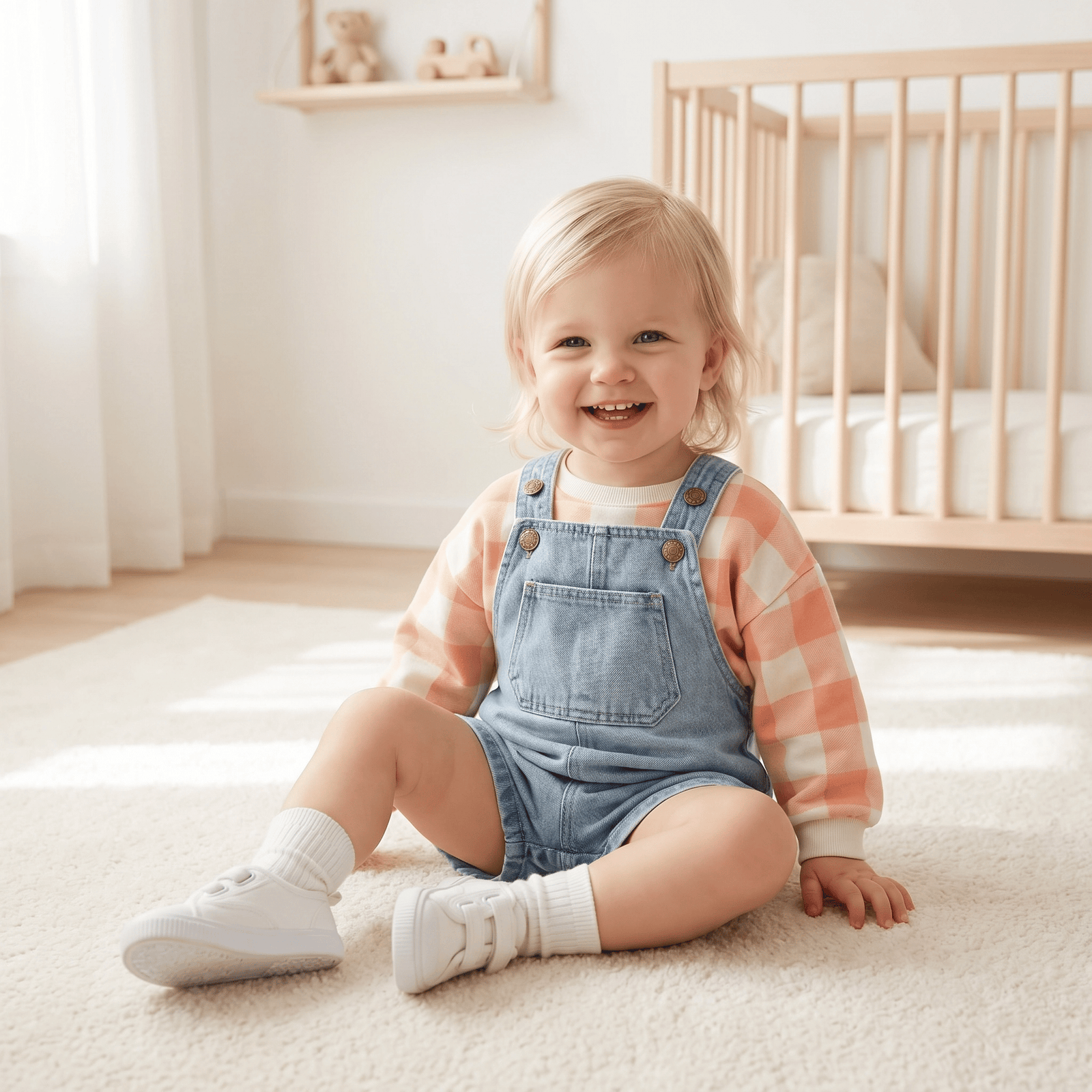 Unisex Denim Suspender Shorts for Babies & Toddlers