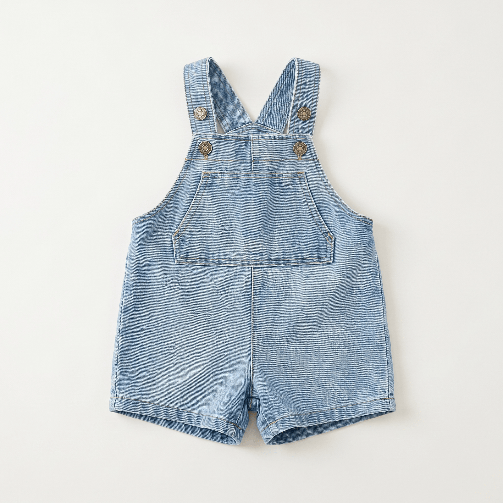 Light Blue / 6M Unisex Denim Suspender Shorts for Babies & Toddlers