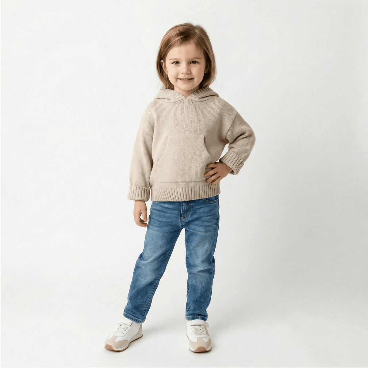 Unisex Fine-Knit Cotton Hoodie for Toddlers & Kids