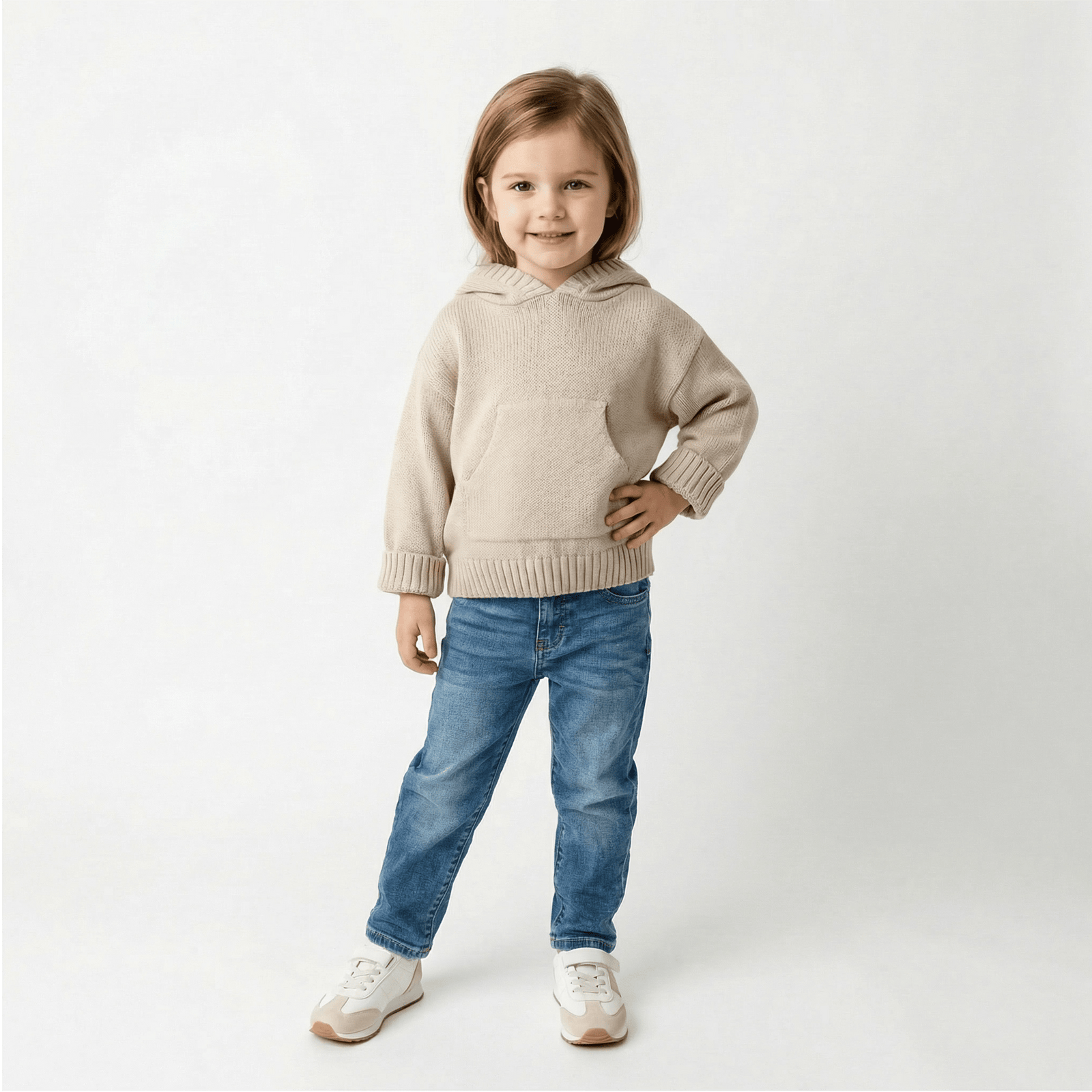 Unisex Fine-Knit Cotton Hoodie for Toddlers & Kids