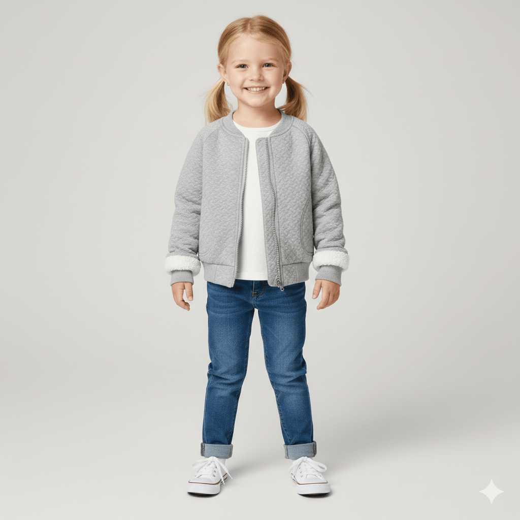 Unisex Fleece-Lined Bomber Jacket for Kids