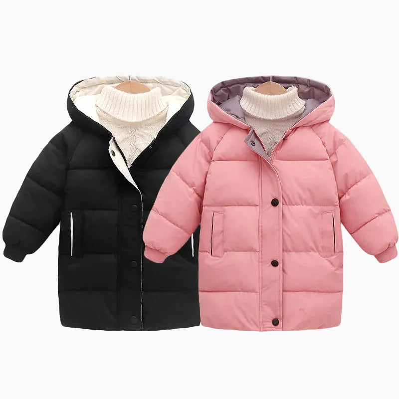 Unisex Hooded Longline Puffer Parka for Kids & Teens