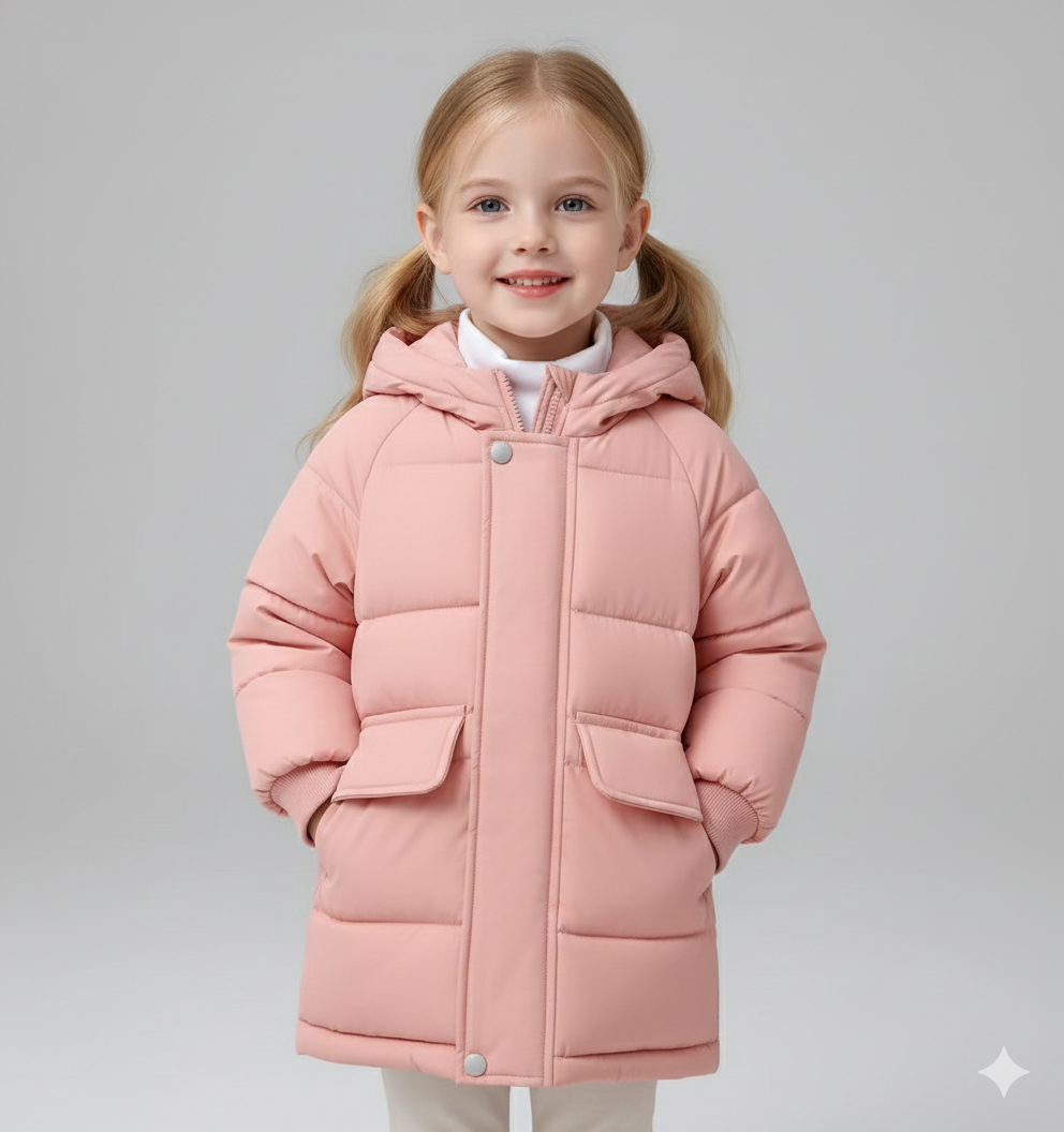 Unisex Hooded Longline Puffer Parka for Kids & Teens