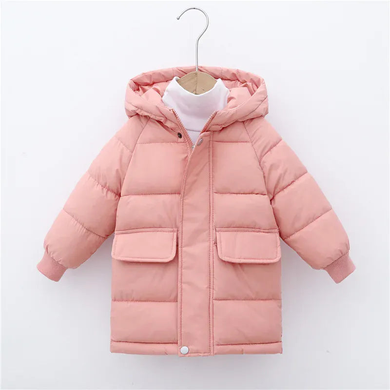 Blush Pink / 2-3T / China Mainland Unisex Hooded Longline Puffer Parka for Kids & Teens