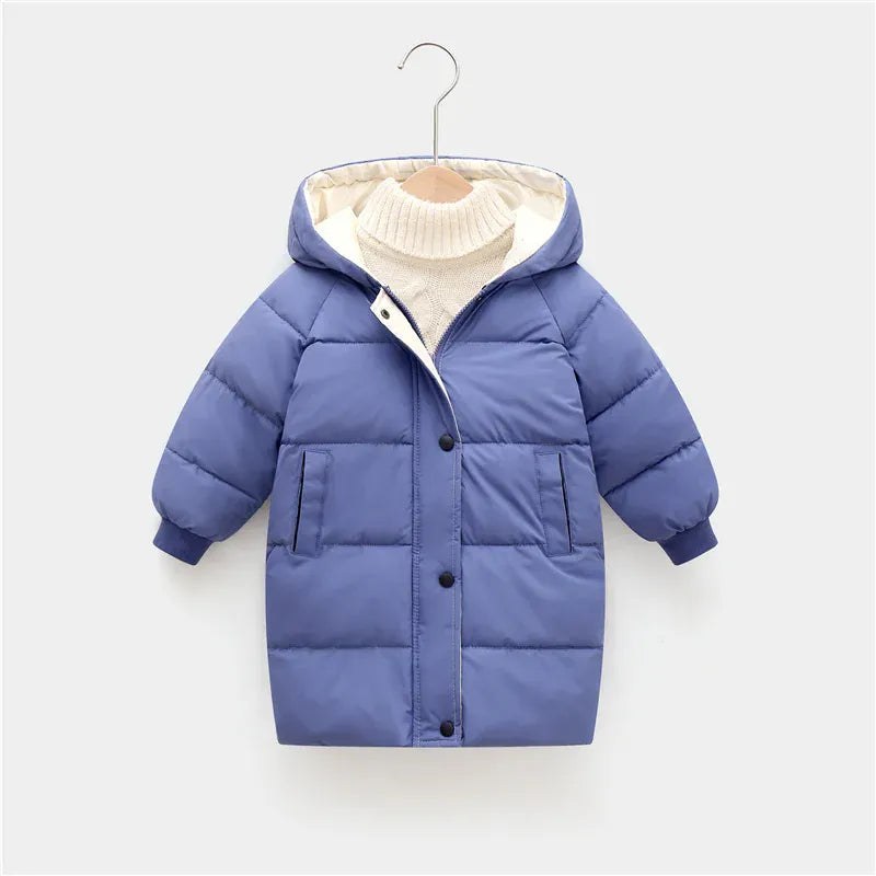 Unisex Hooded Longline Puffer Parka for Kids & Teens