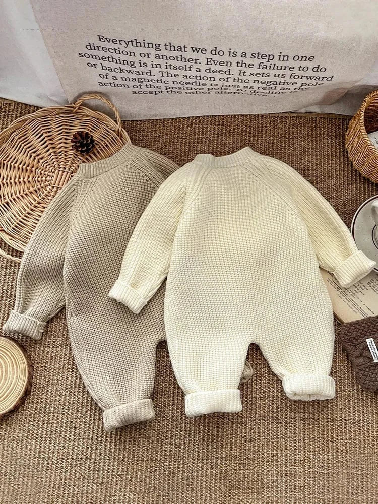 Unisex Knitted Rainbow Romper for Babies and Toddlers