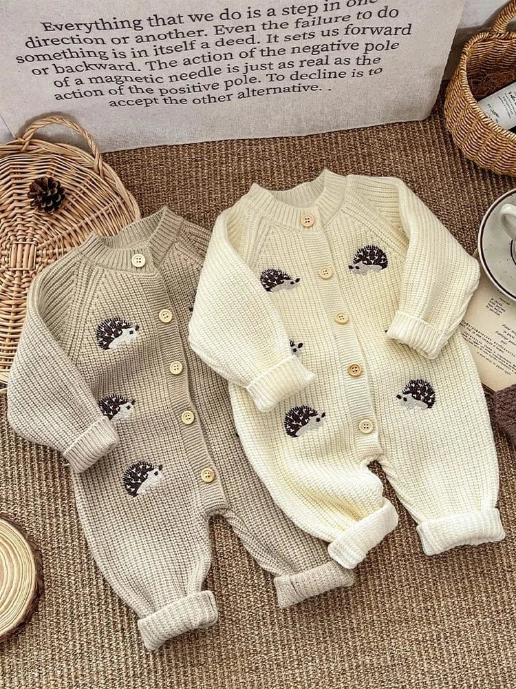 Unisex Knitted Rainbow Romper for Babies and Toddlers