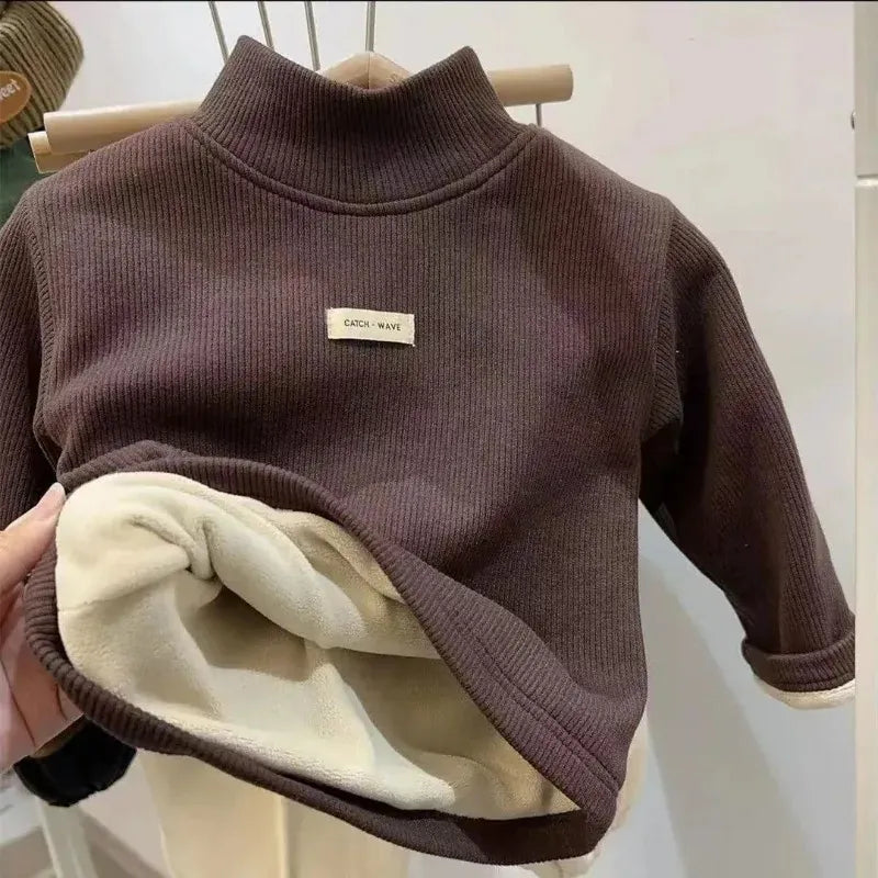 Unisex Mock Neck Long-Sleeve Pullover