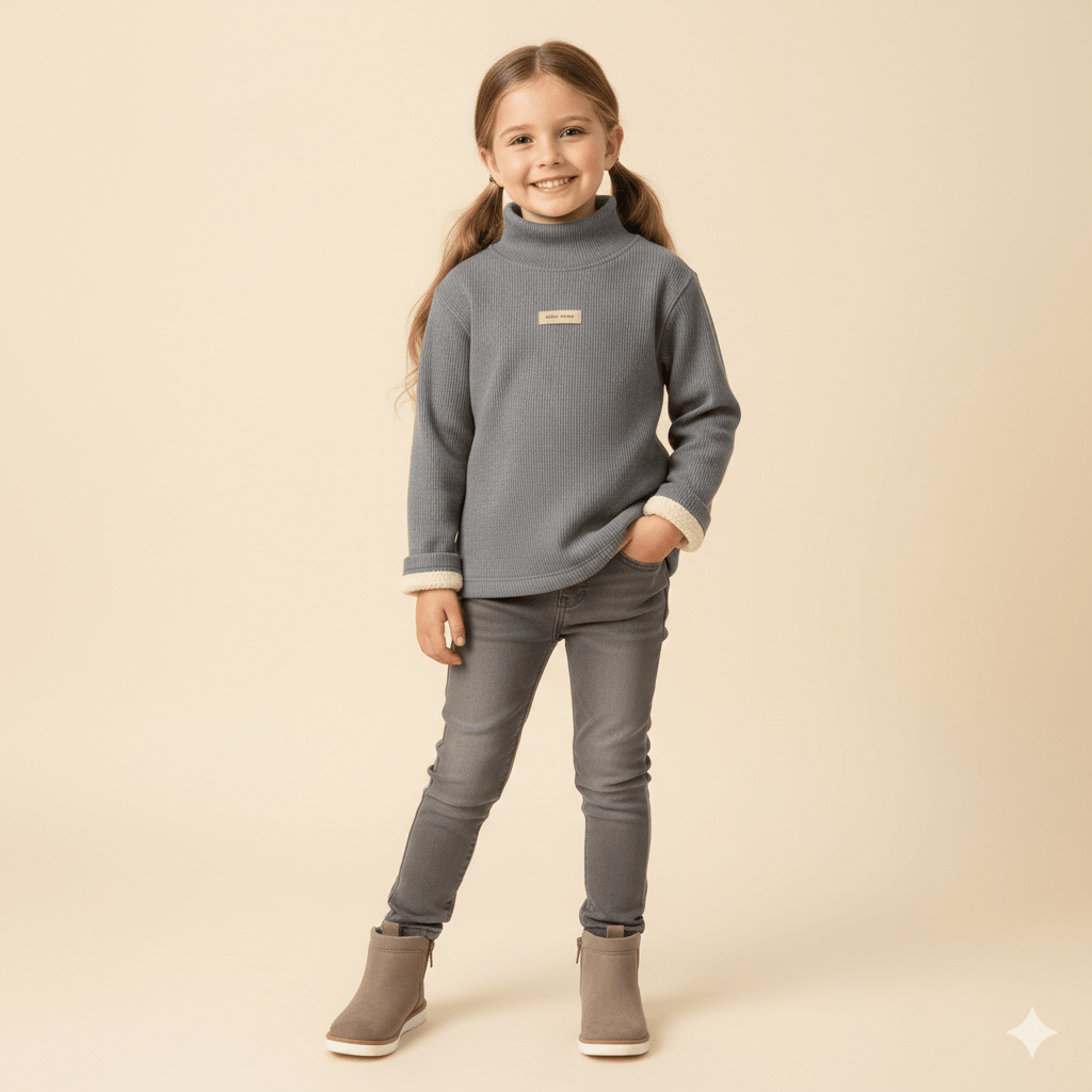 Unisex Mock Neck Long-Sleeve Pullover