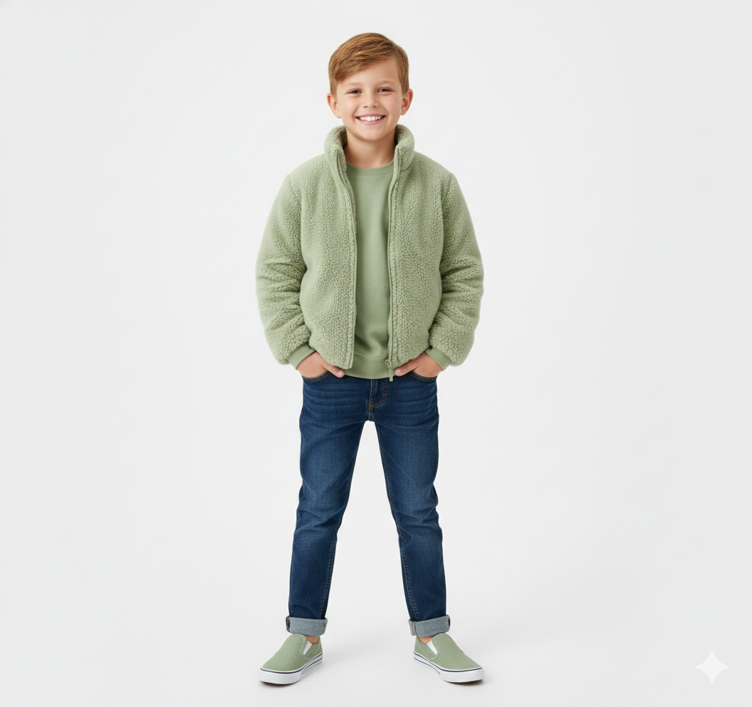 Unisex Solid Color Plush Fleece Jacket