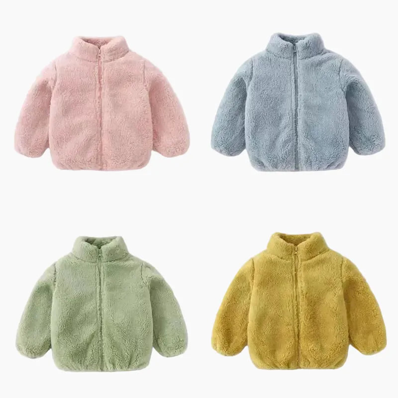 Unisex Solid Color Plush Fleece Jacket