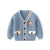 Blue / 9-12M V-Neck Sweater with Bear Patch