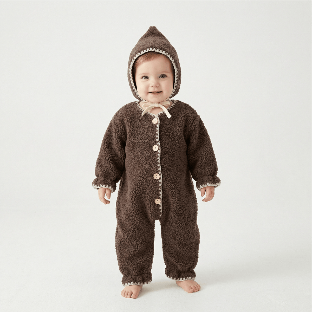 Velvet Baby Jumpsuit & Hat Set