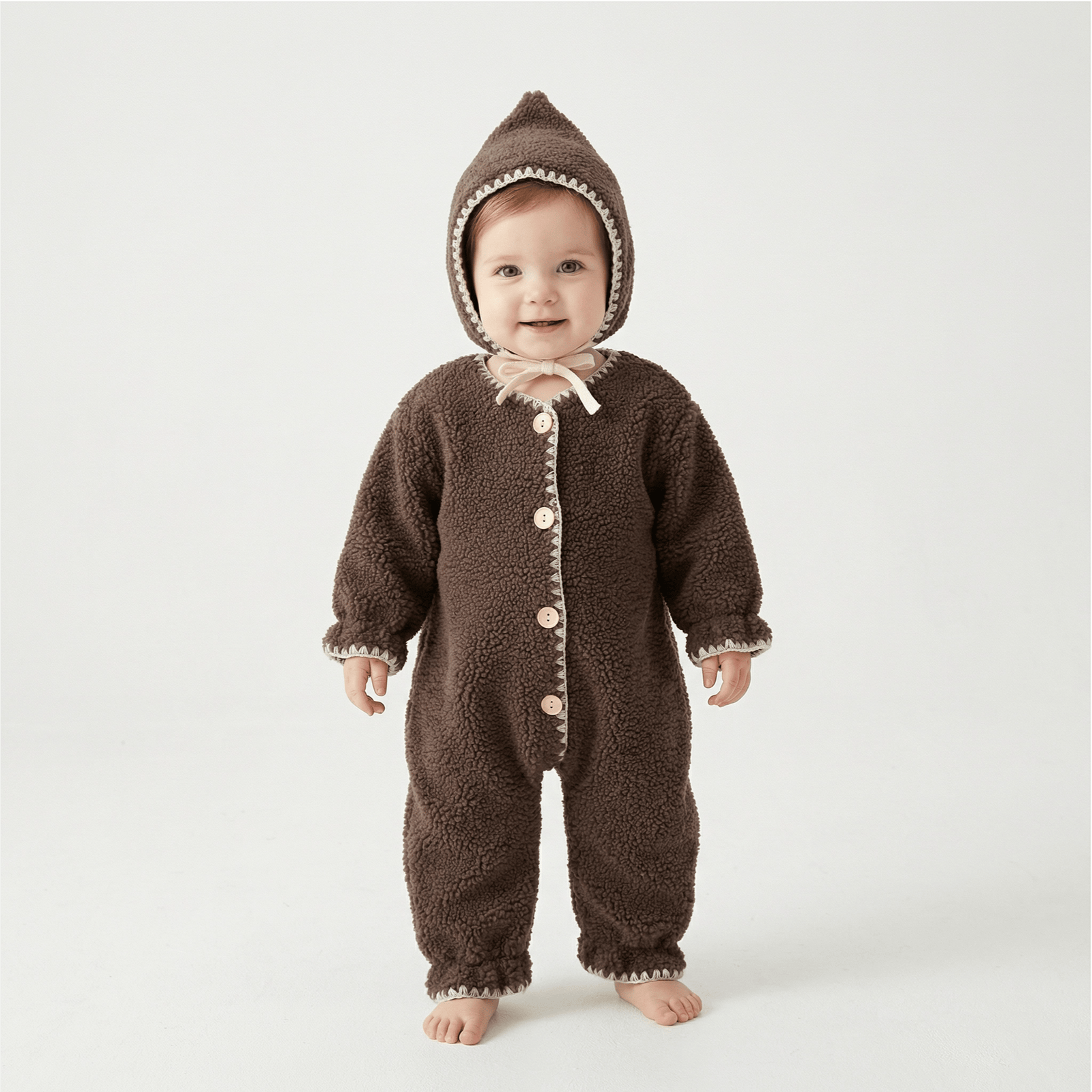 Velvet Baby Jumpsuit & Hat Set