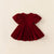 Girl's Clothing Velvet Red Puff Sleeve Party Dress