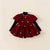 Girl's Clothing Velvet Red Puff Sleeve Party Dress