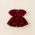 Girl's Clothing Velvet Red Puff Sleeve Party Dress