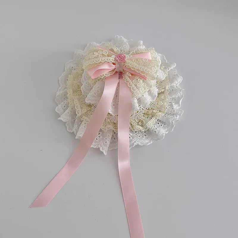 Vintage Lace & Bow Mini Top Hat Hair Clip