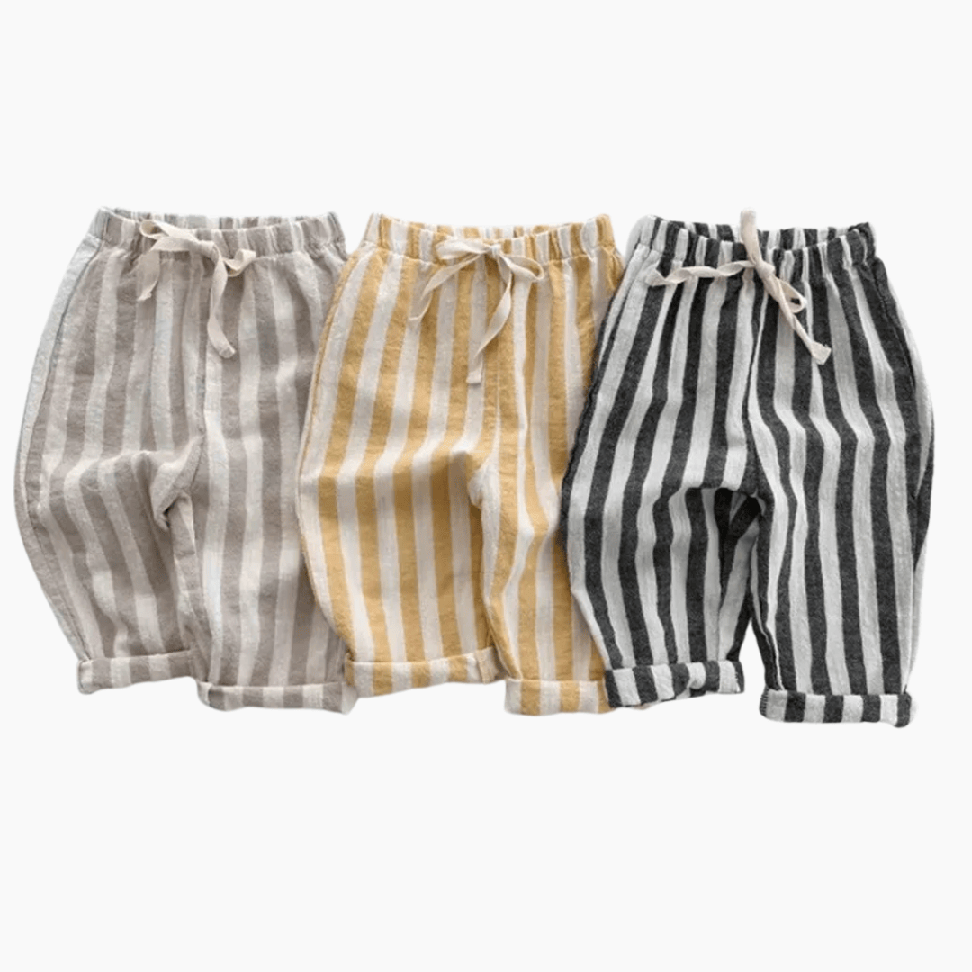 Vintage Striped Linen Cotton Pants