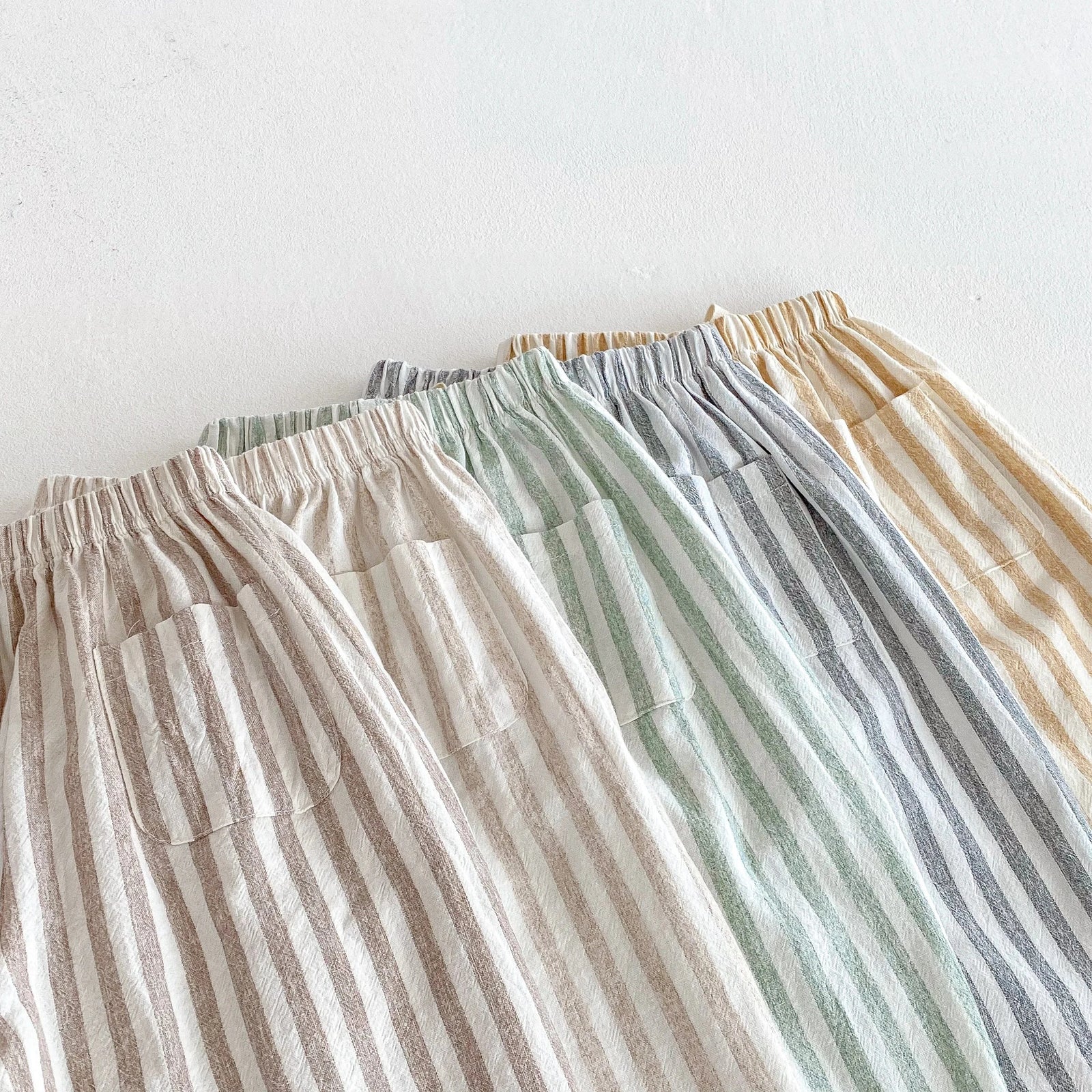 Vintage Striped Linen Cotton Pants