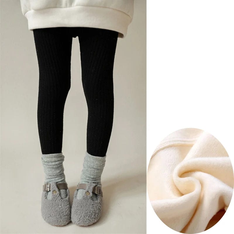 black / 7T Warm Fleece Pants for Girls