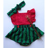 3-6M Watermelon Printed Ruffles Fly Sleeve Jumpsuits