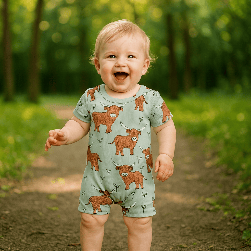 Western Cow Print Baby Romper