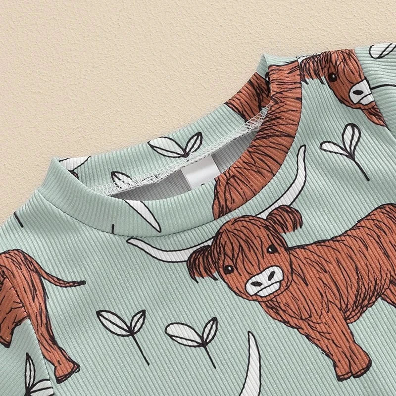 Western Cow Print Baby Romper