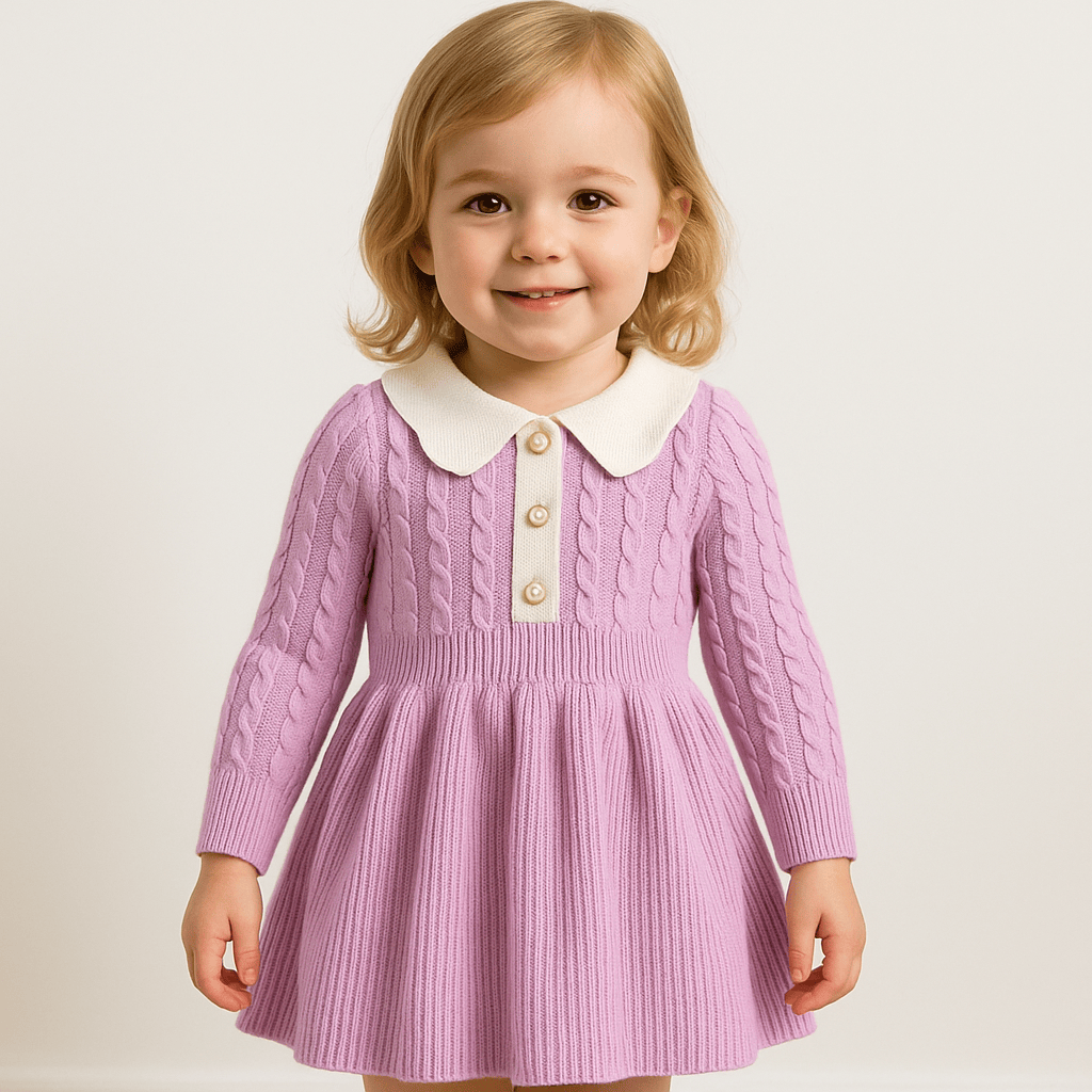 Winter Baby Girl Knitted Sweater Dress