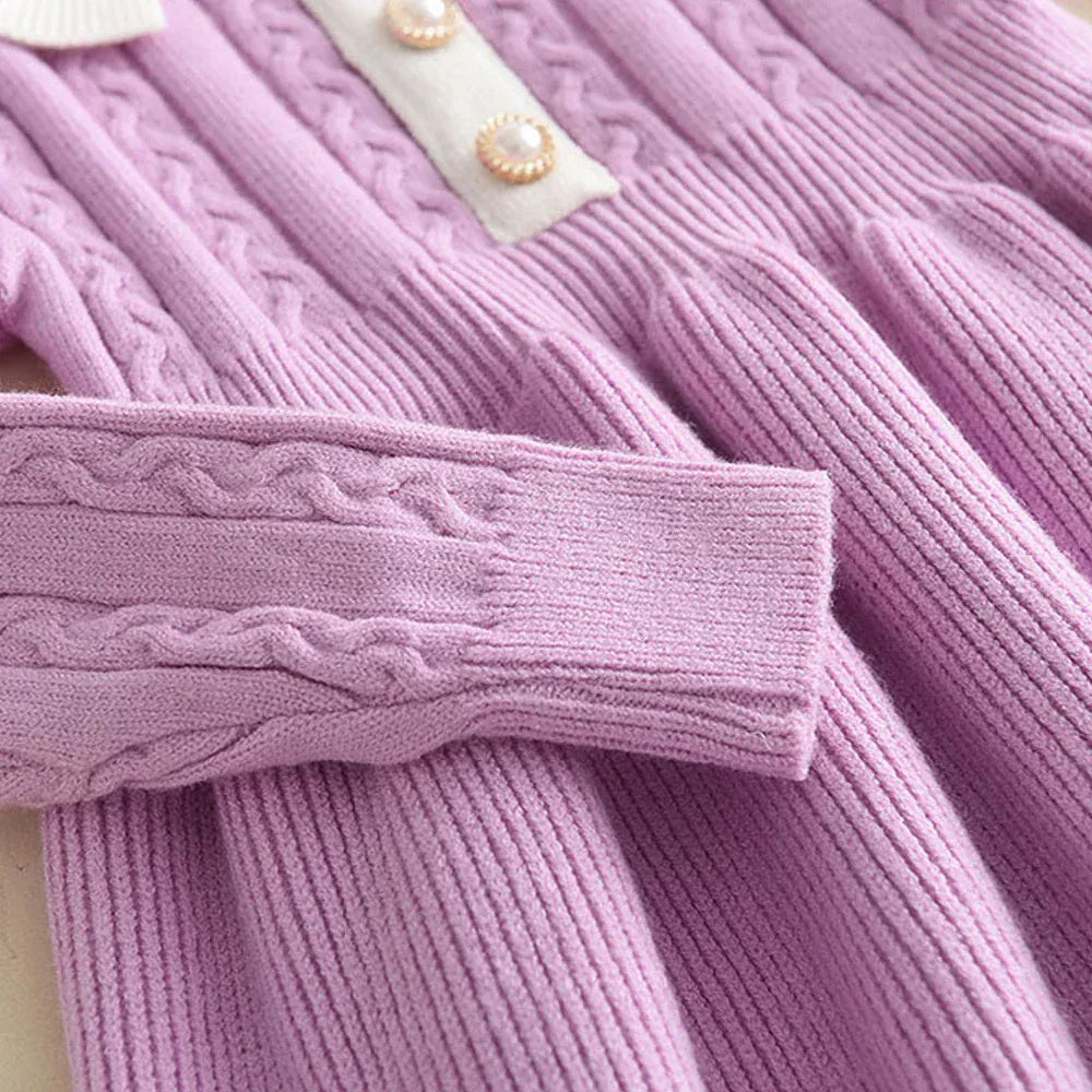 Winter Baby Girl Knitted Sweater Dress