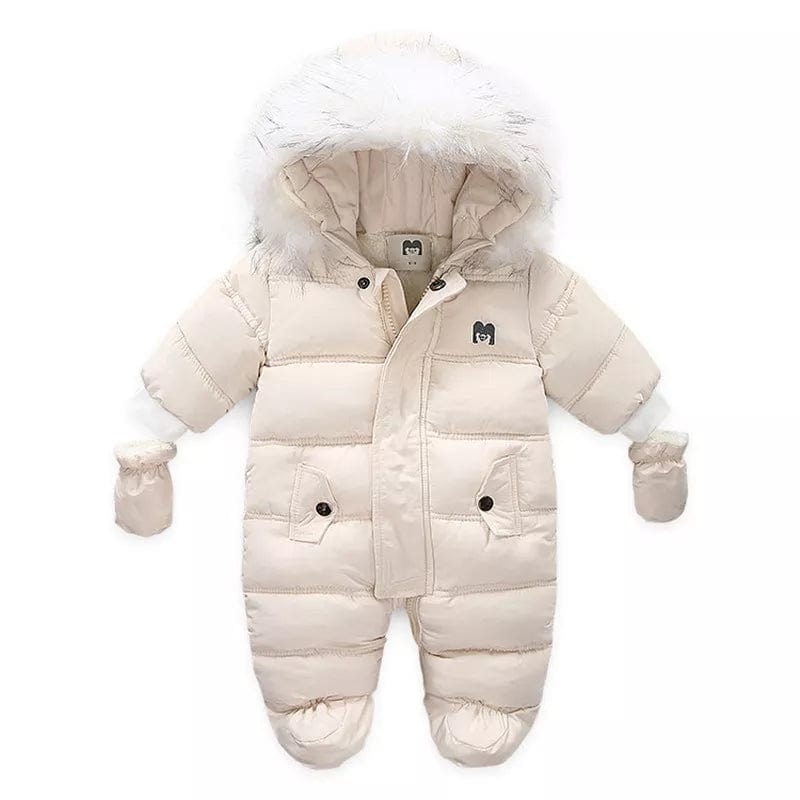 Rice white-1 / 3-6M Winter Baby Jumpsuit