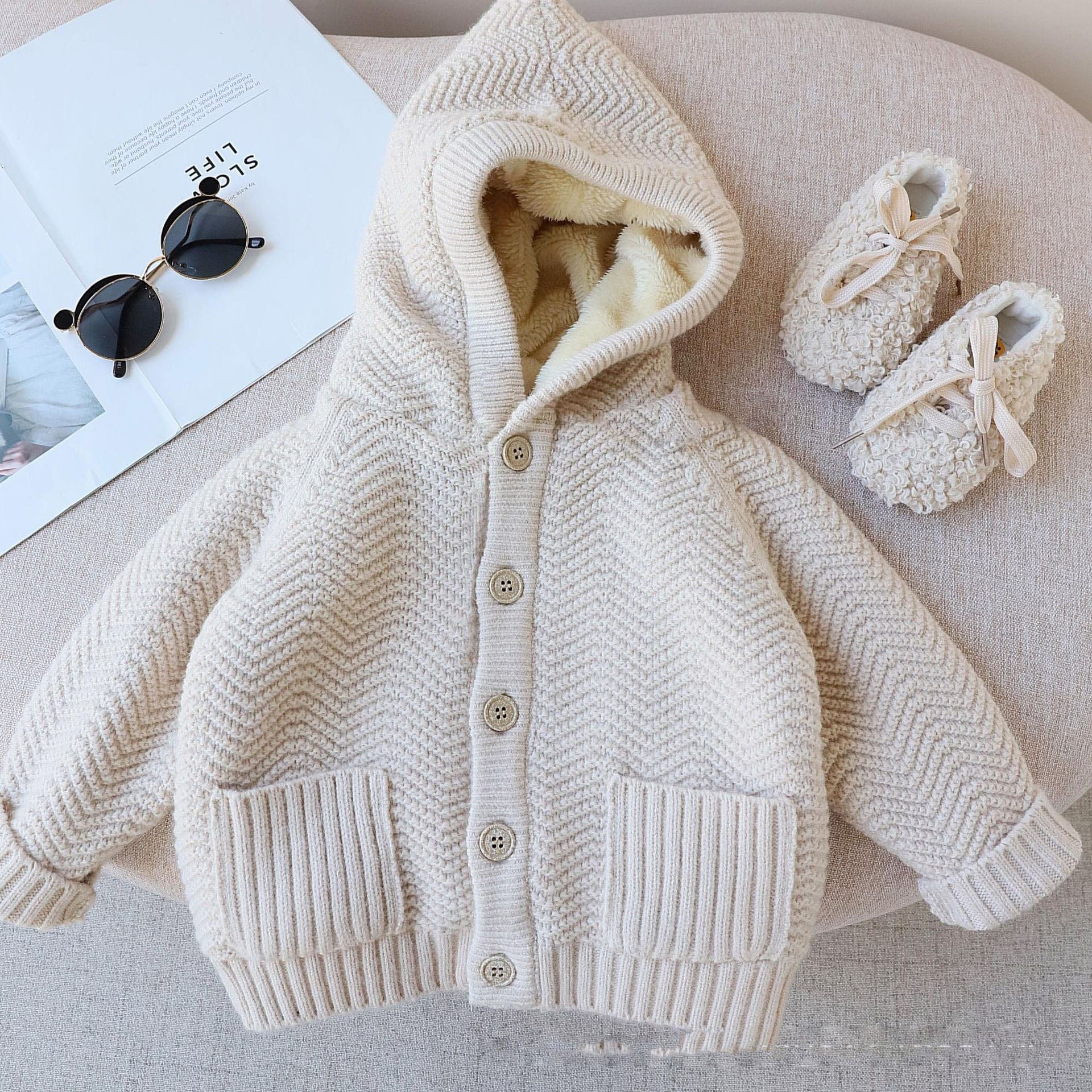 CZ2571 Beige / 1T winter clothes girls