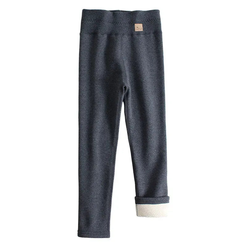 Dark Gray / 3T Winter Girls Fleece Lined Leggings