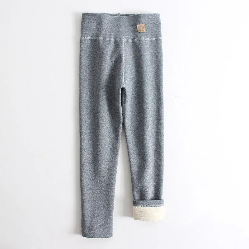 Light Gray / 3T Winter Girls Fleece Lined Leggings