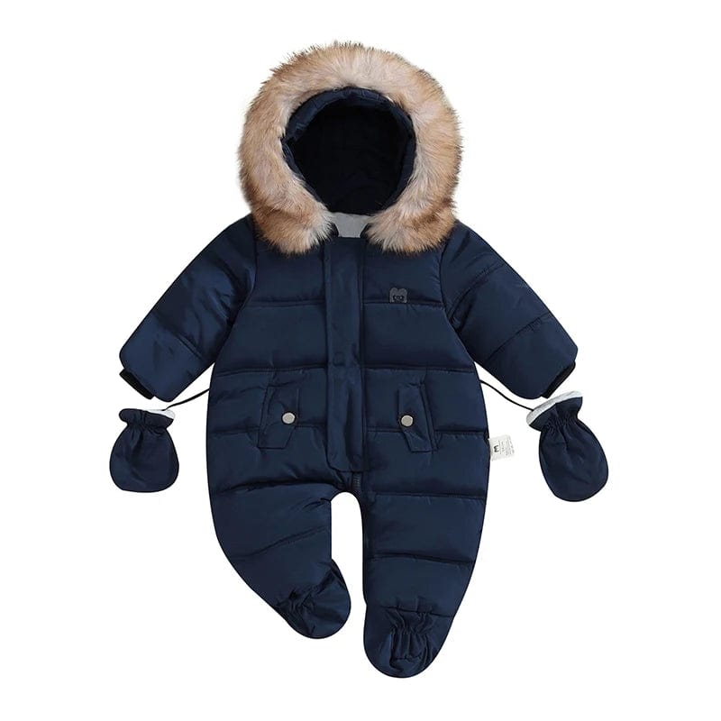 Boy's Clothing Dark Blue / 6-9M Winter Toddler Hooded Puffer Romper