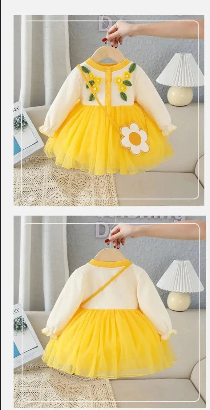 yellow toddler dress long sleeve SHEIN Yellow Knitted Sweater Dress Baby Toddler Girl Jumper Peter Pan Collar Bow Long Sleeve Cute Vintage Autumn Winter Regular Fit Knitwear Christmas