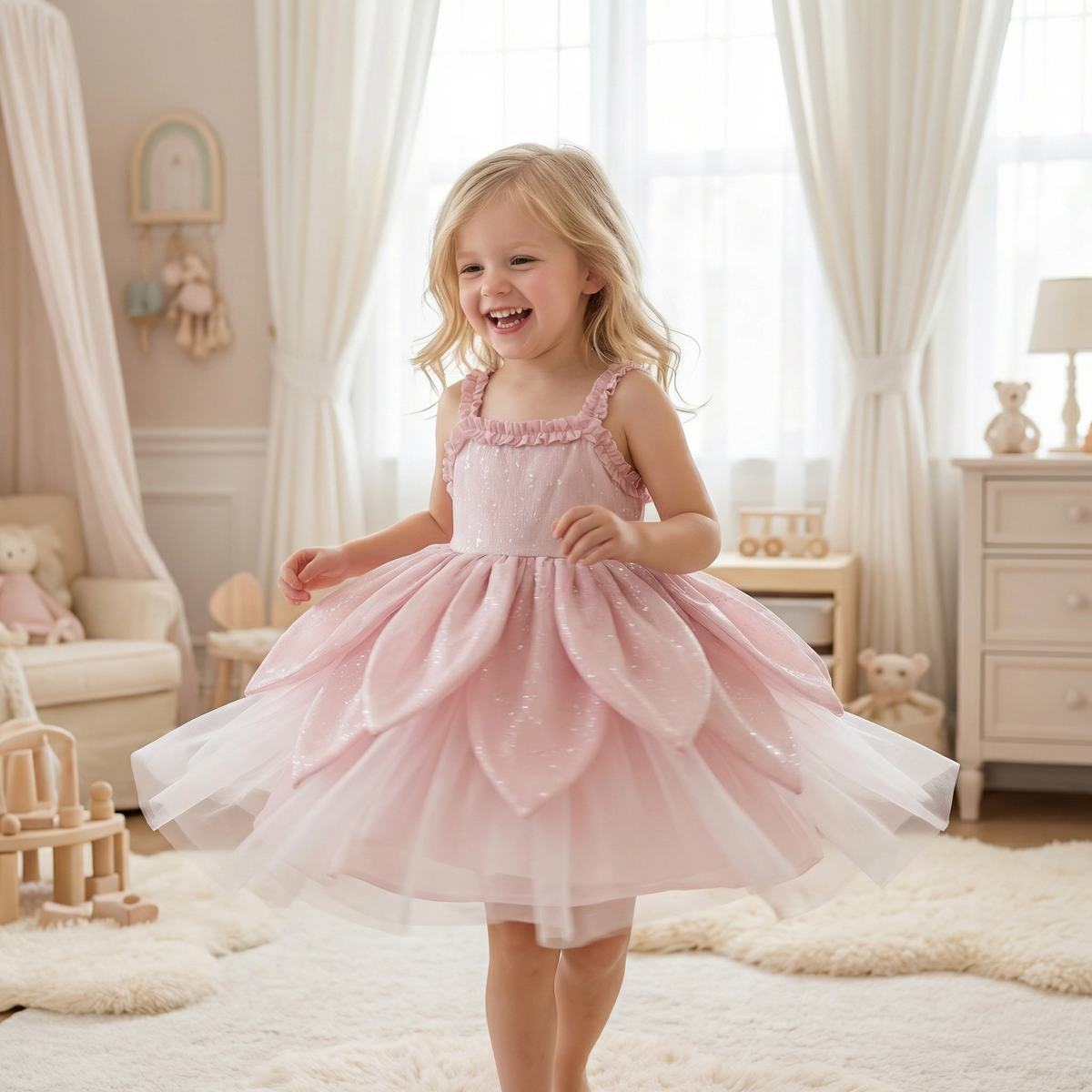 Flower Fairy Princess Petal Skirt Dress