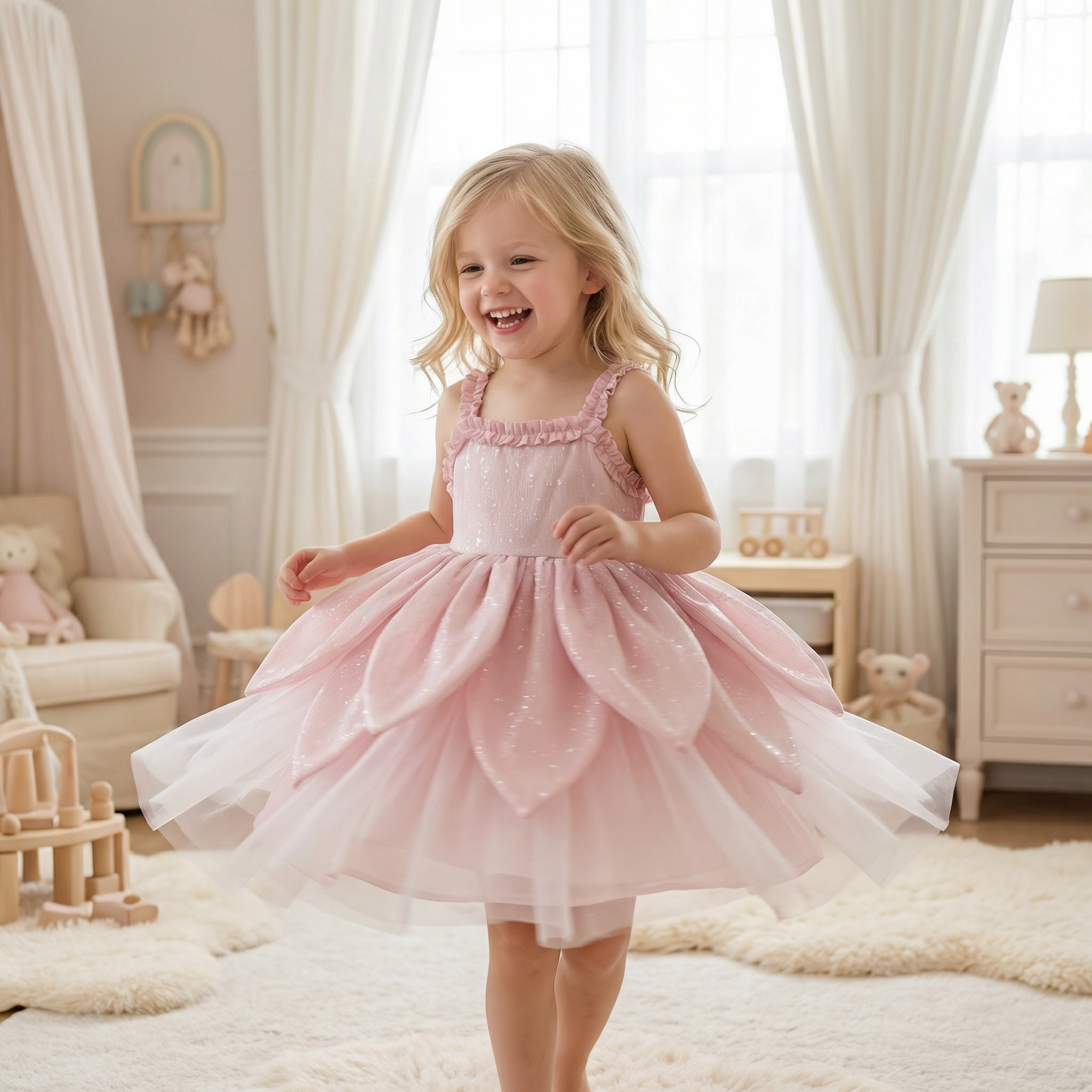 Flower Fairy Princess Petal Skirt Dress