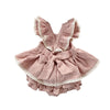 PINK / 6M(70) 1 Set Vintage Baby Girl Sleeveless Criss-Cross Dress